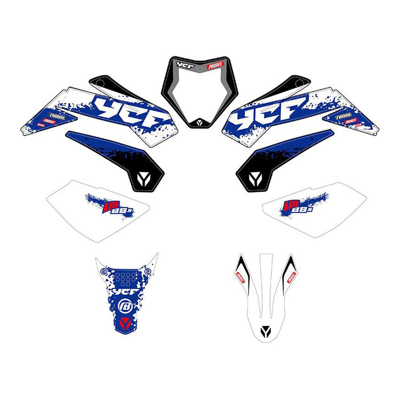 Kit déco complet bleu / blanc / noir YCF Lite 88 2025-