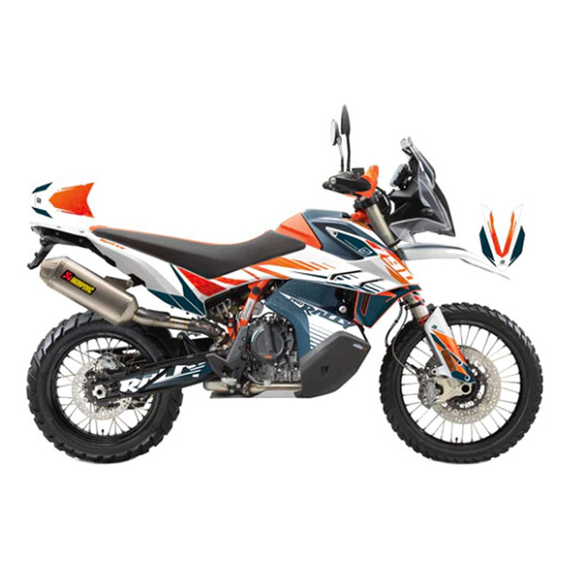 Kit déco complet Uniracing KTM Adventure 790 R Rally 18-19 bleu/orang