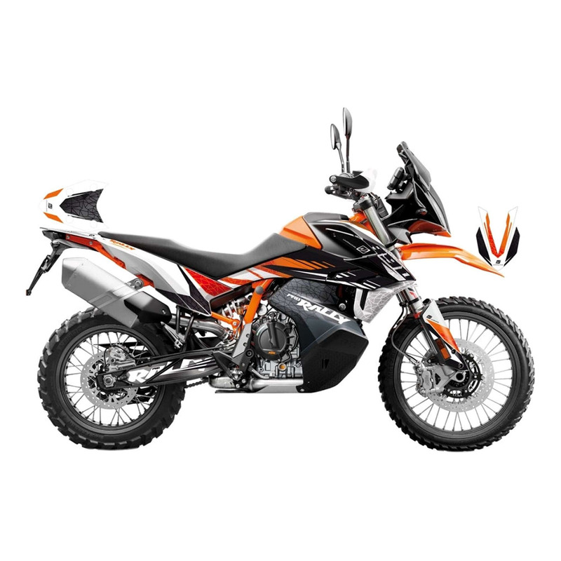 Kit déco complet Uniracing KTM Adventure 790 R Rally 18-19 noir/orang