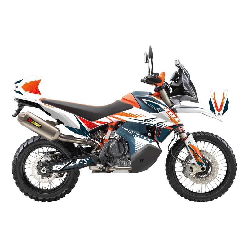 Kit déco complet Uniracing KTM Adventure 890 R Rally 2021 bleu/orange