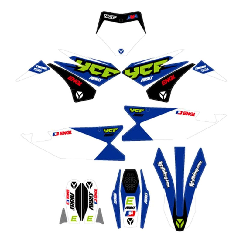 Kit Déco Complet YCF RACING 2022 Bleu pour BIGY F125 / F150 / F190