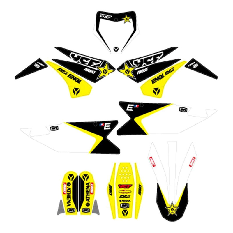 Kit Déco Complet YCF RACING 2022 Jaune/Noir pour BIGY F125 / F150 / F190