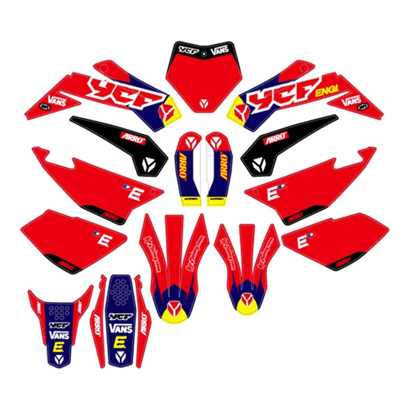 Kit Déco Complet YCF RACING 2022 Rouge pour LITE / START / PILOT / SM / FACTORY SP 07-25