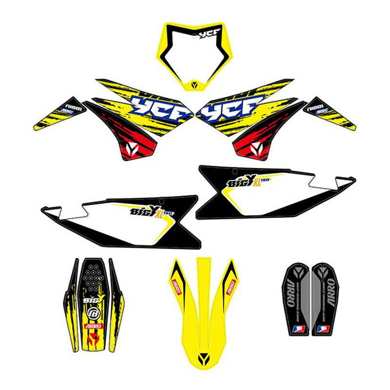 Kit déco jaune / noir / blanc YCF Bigy Factory F150 MX-E XL 2025