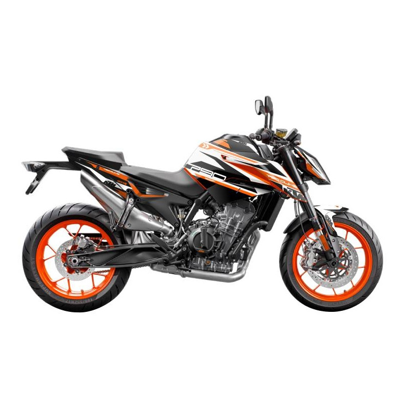 Kit déco Kutvek brillant Arkade Orange/Blanc KTM Duke 790 18-21