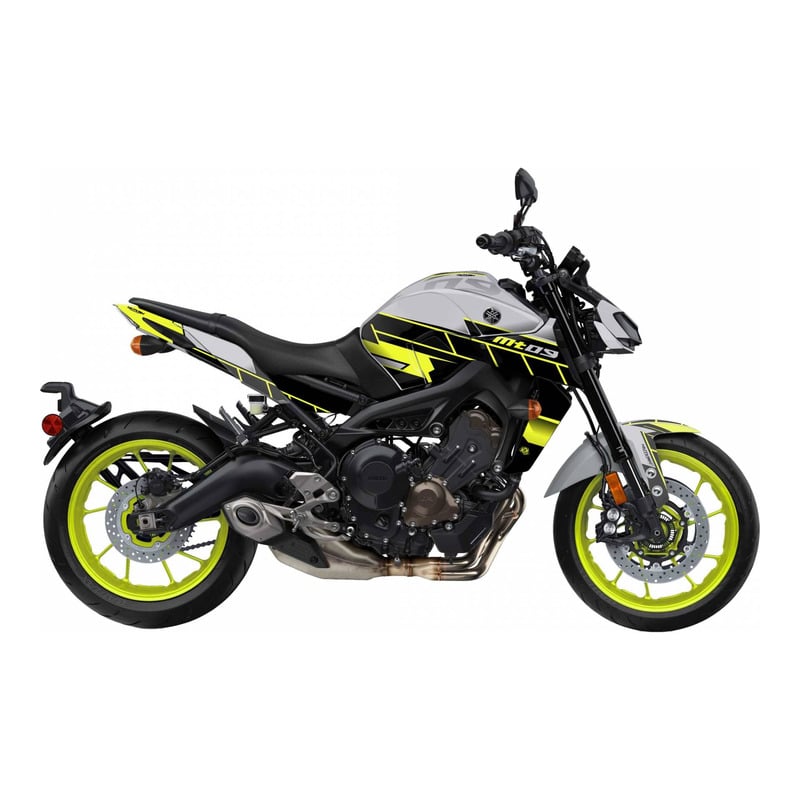 Kit déco Kutvek brillant Conquer Jaune Yamaha MT 09 17-20