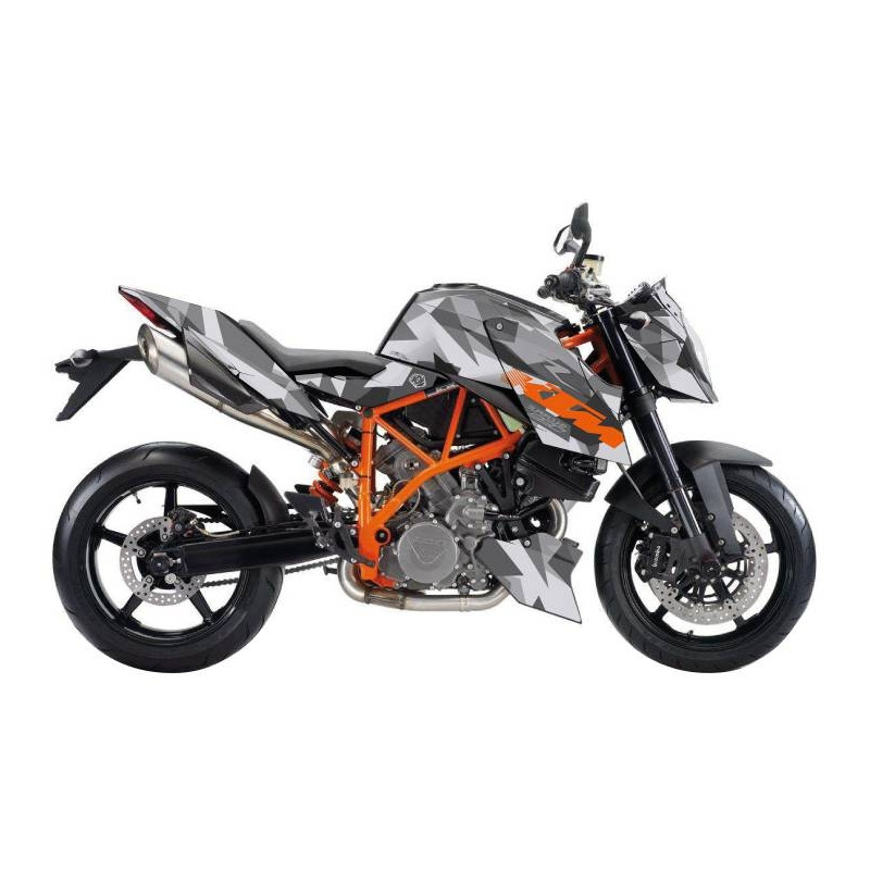 Kit déco Kutvek brillant Delta Gris/Orange KTM Super Duke 990 R 07-13