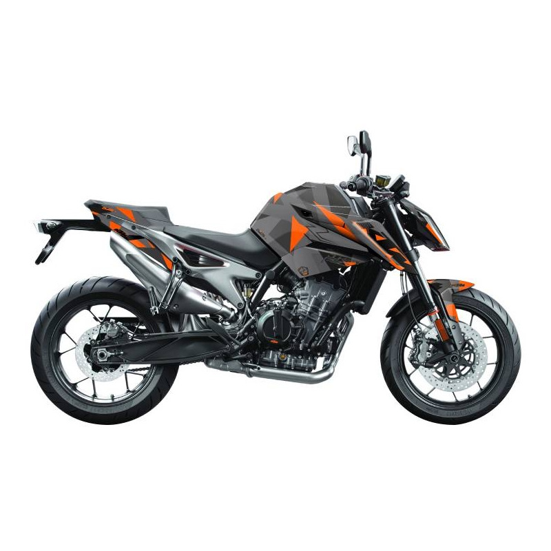 Kit déco Kutvek brillant Delta Noir/Orange KTM Duke 790 18-21