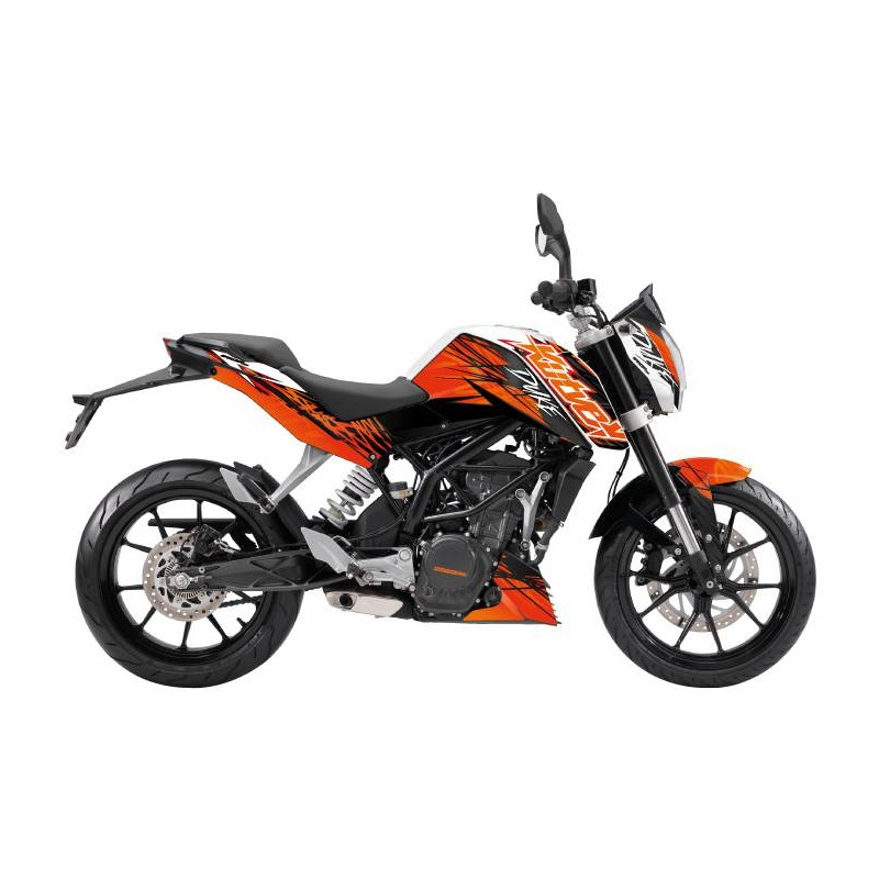 Kit déco Kutvek brillant Eraser Orange/Noir KTM Duke 390 17-21