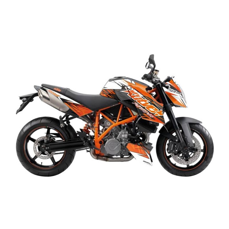 Kit déco Kutvek brillant Eraser Orange/Noir KTM Super Duke 990 07-11