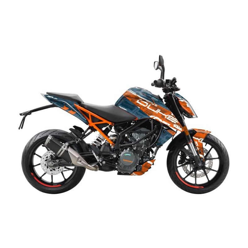 Kit déco Kutvek brillant Krav Orange/Bleu KTM Duke 390 17-21