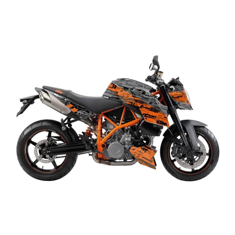 Kit déco Kutvek brillant Krav Orange/Noir KTM Super Duke 990 05-06