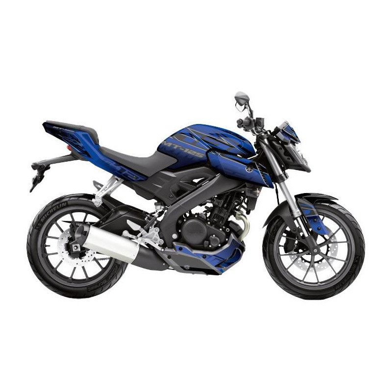 Kit déco Kutvek brillant Mission Bleu/Noir Yamaha MT-125 20-21