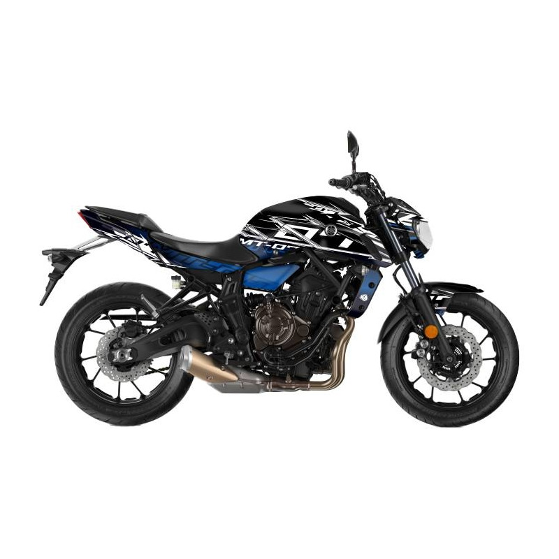 Kit déco Kutvek brillant Mission Noir/Bleu Yamaha MT 07 18-20