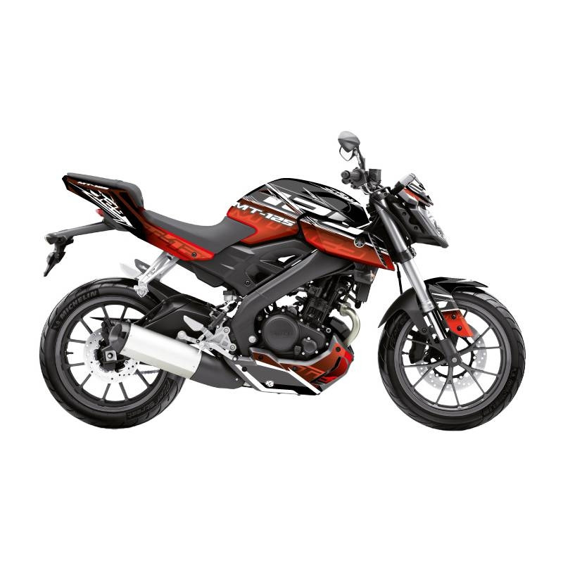 Kit déco Kutvek brillant Mission Noir/Rouge Yamaha MT-125 14-19