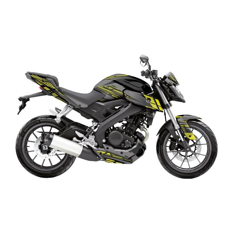 Kit déco Kutvek brillant Night Noir/Jaune Yamaha MT-125 20-21