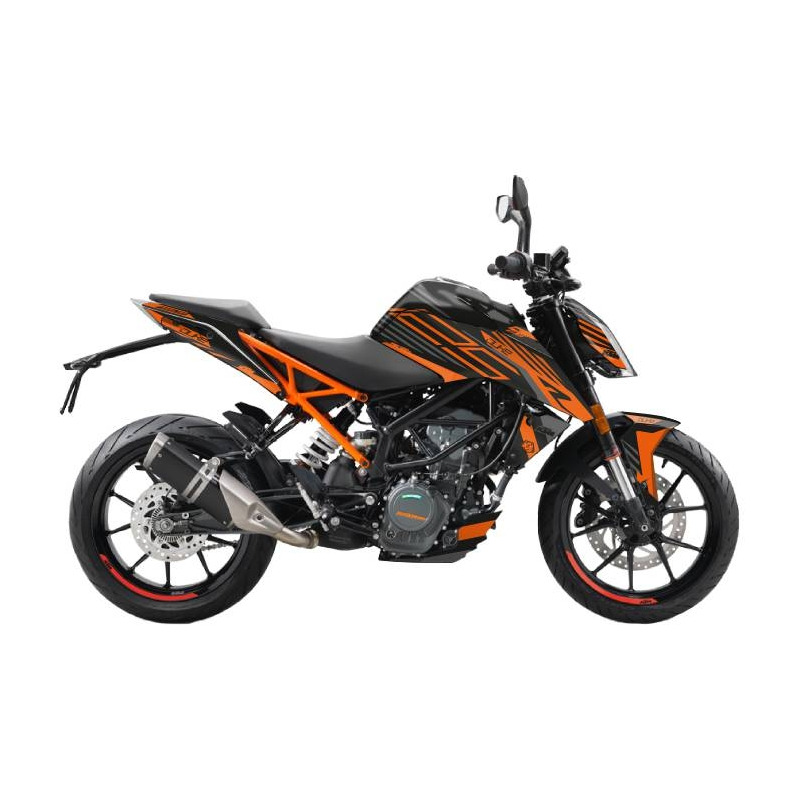 Kit déco Kutvek brillant Perform Noir/Orange KTM Duke 125 11-16