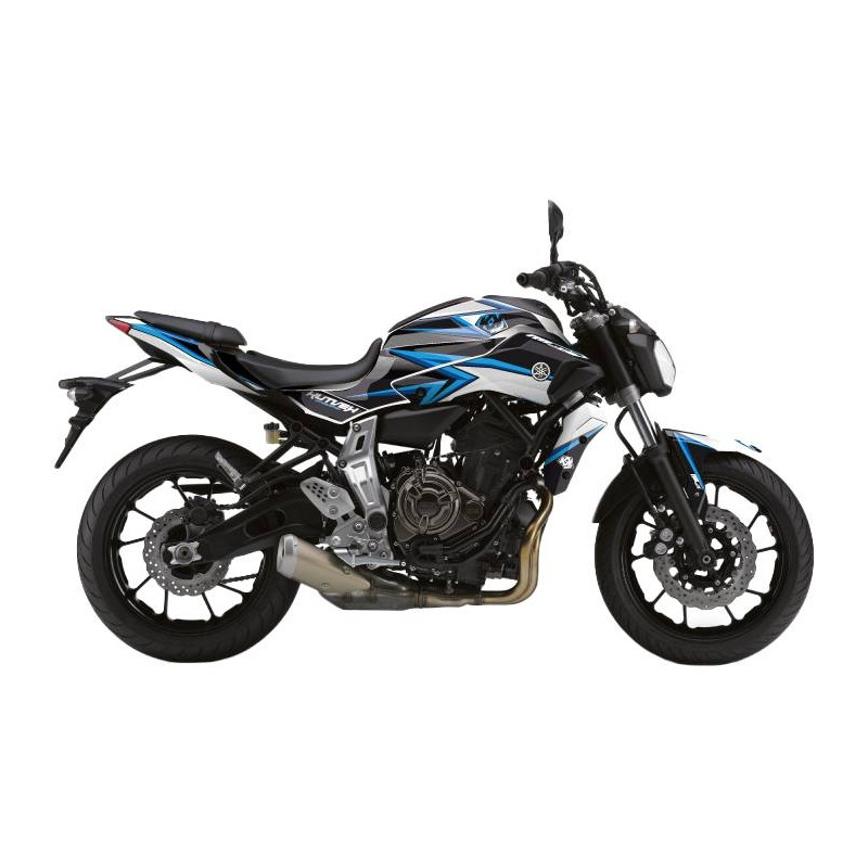 Kit déco Kutvek brillant Profil Bleu/Noir Yamaha MT-07 21-22