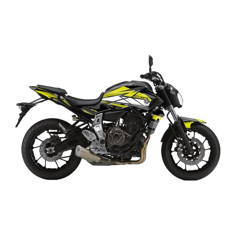 Kit déco Kutvek brillant Steel Noir/Jaune Yamaha MT 07 14-17