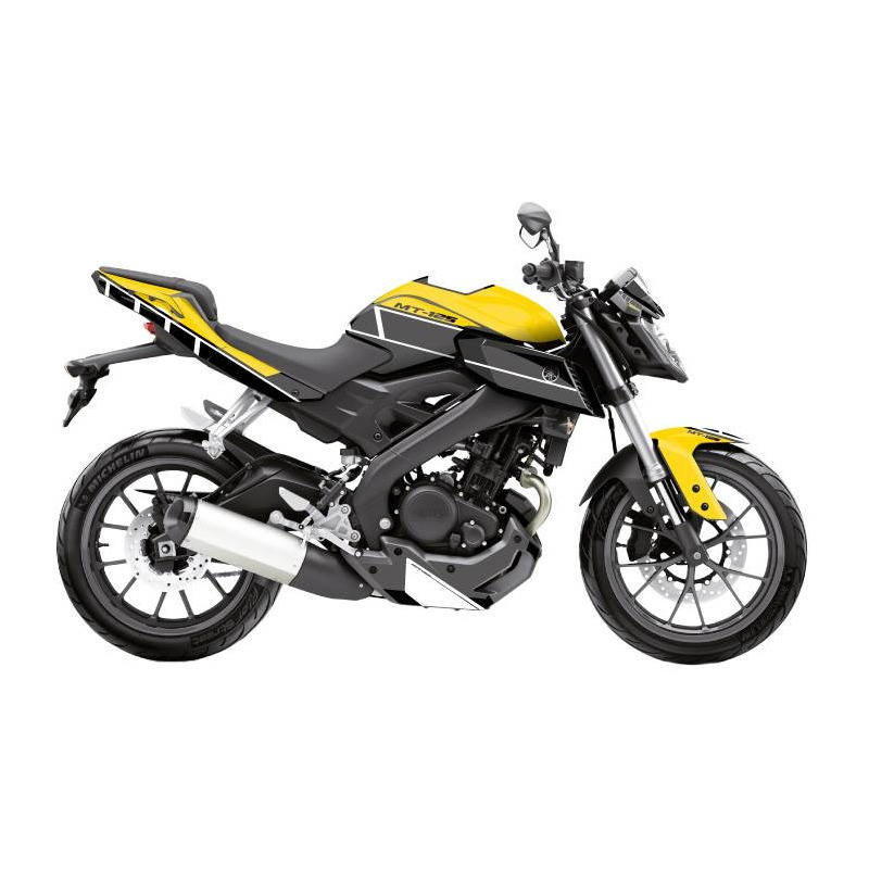 Kit déco Kutvek brillant Vintage Jaune Yamaha MT-125 20-21