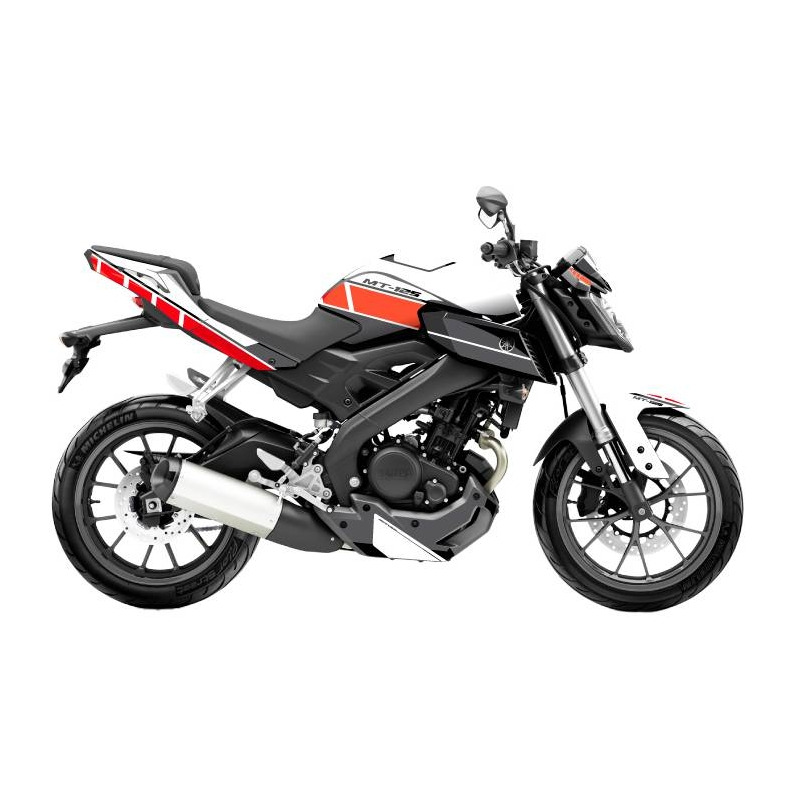 Kit déco Kutvek brillant Vintage Rouge Yamaha MT-125 14-19