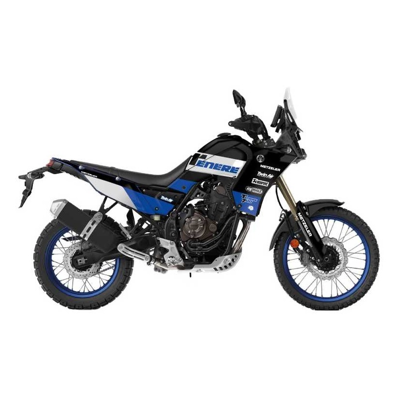 Kit déco Kutvek brillant Replica Dakar 2019 Noir/Bleu Yamaha Ténéré 700 19-23