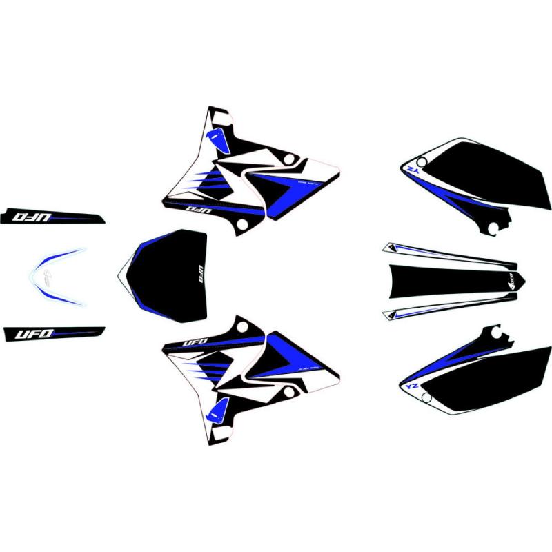 Kit déco UFO pour kit plastique restylé Yamaha 125 YZ 02-14 blanc/bl