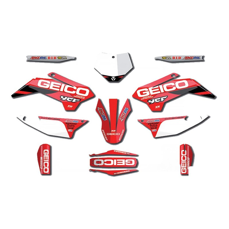 Kit déco YCF D’cor Geico 2019 YCF 150 SM 18- rouge/blanc