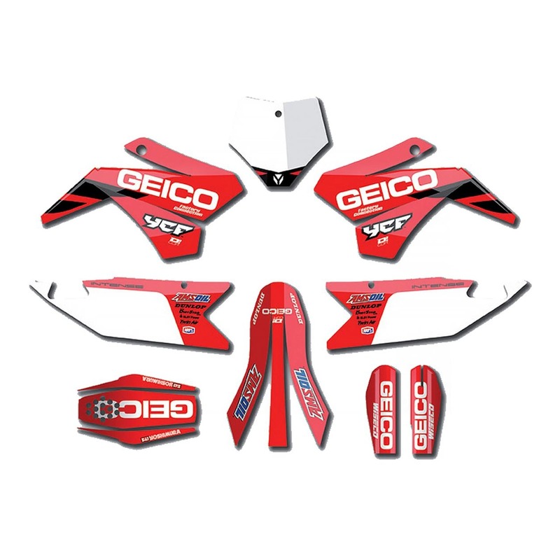 Kit déco YCF D’cor Geico 2019 YCF Bigy 17- rouge/blanc