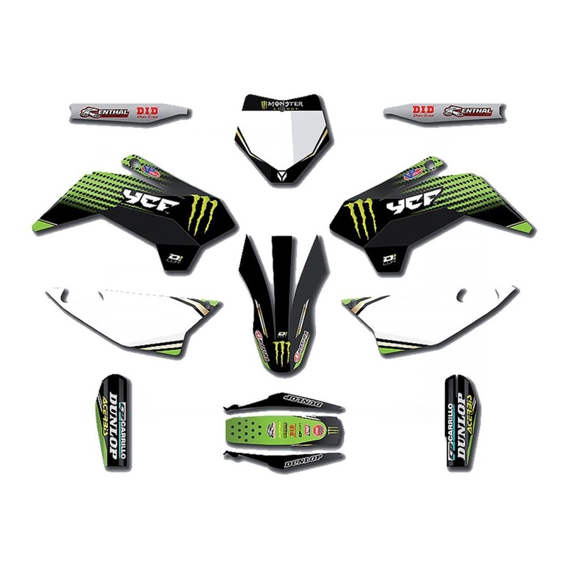 Kit déco YCF D’cor Monster 2019 YCF 150 SM 18- vert/blanc/noir