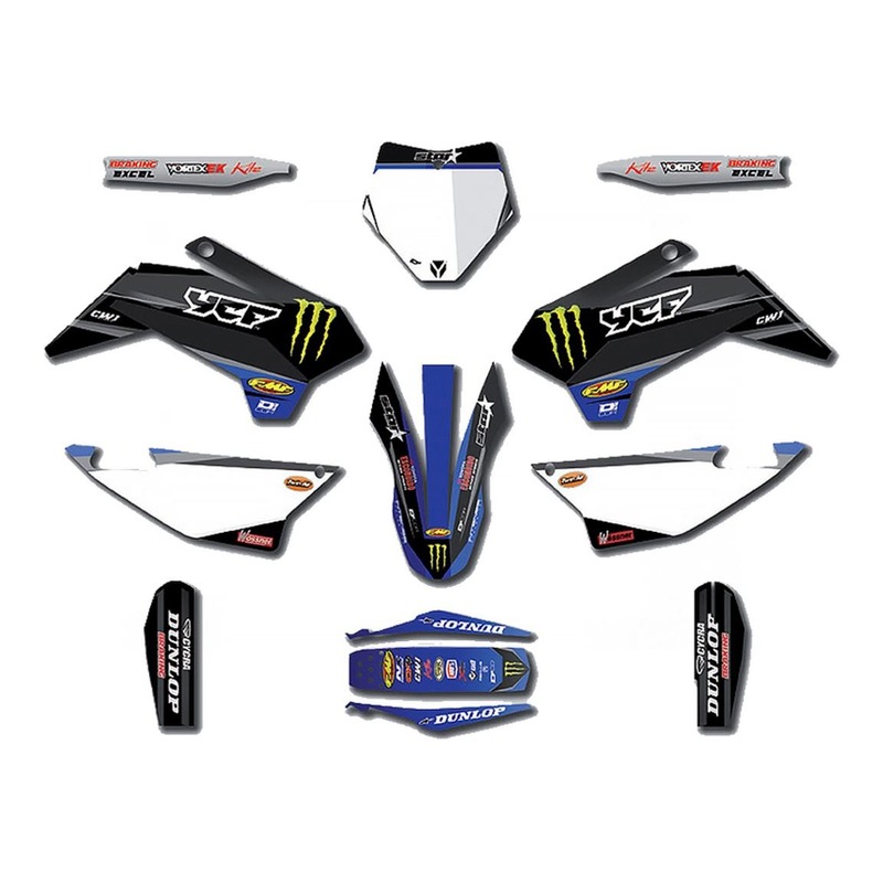 Kit déco YCF D’cor Star Racing 2019 YCF 150 SM 18- bleu/blanc/noir