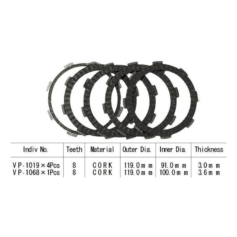 Kit disques d'embrayage garnis Kyoto Honda CA 125 Rebel 95-00