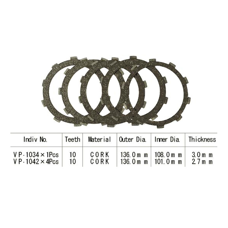 Kit disques d'embrayage garnis Kyoto Honda CB 250 RS 80-83