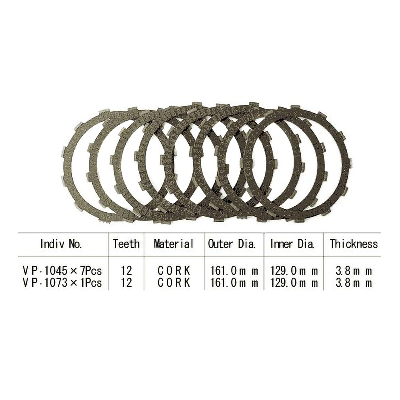 Kit disques d'embrayage garnis Kyoto Honda CB 900 Bol D'Or 79-83