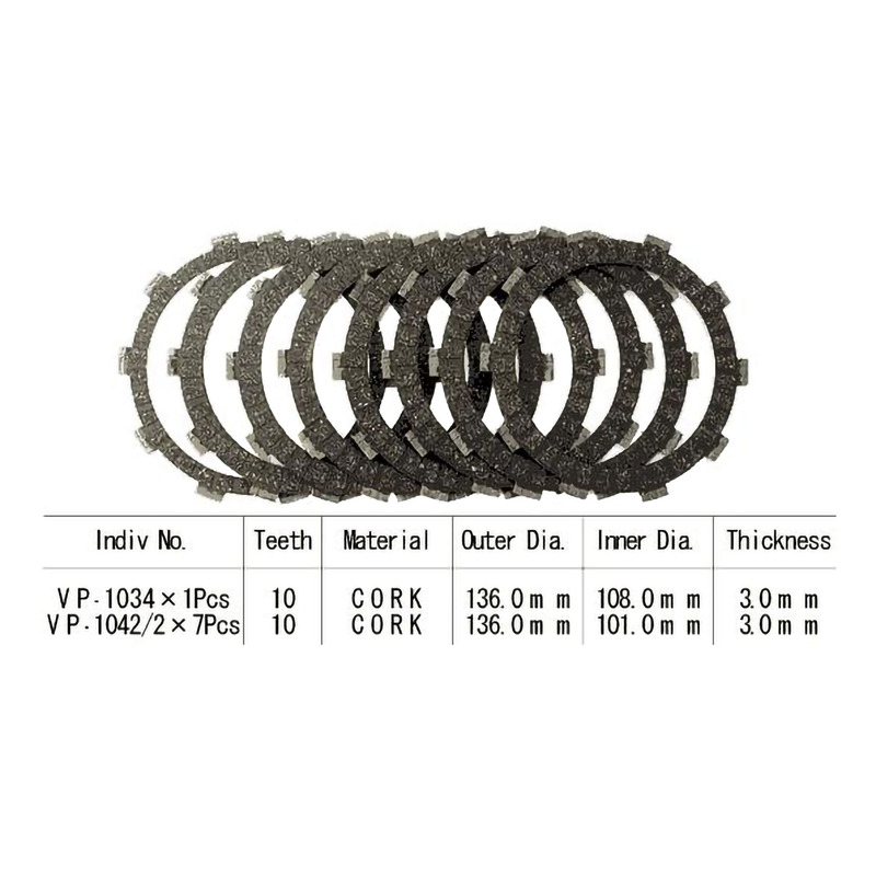 Kit disques d'embrayage garnis Kyoto Honda CBR 900 RR 98-99