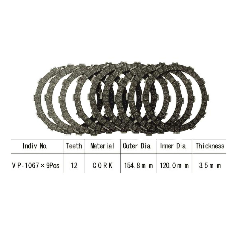 Kit disques d'embrayage garnis Kyoto Honda GL 1200 Gold Wind 84-87