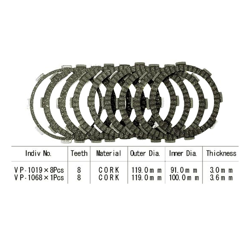 Kit disques d'embrayage garnis Kyoto Honda VF 500 F 84-86