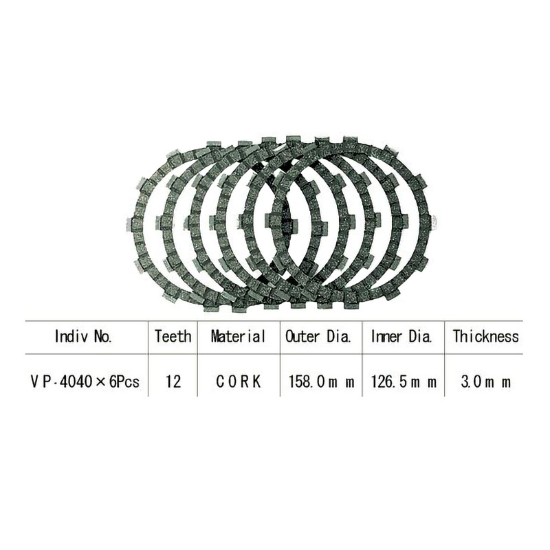 Kit disques d'embrayage garnis Kyoto Kawasaki Kr1/1s 250 89-90