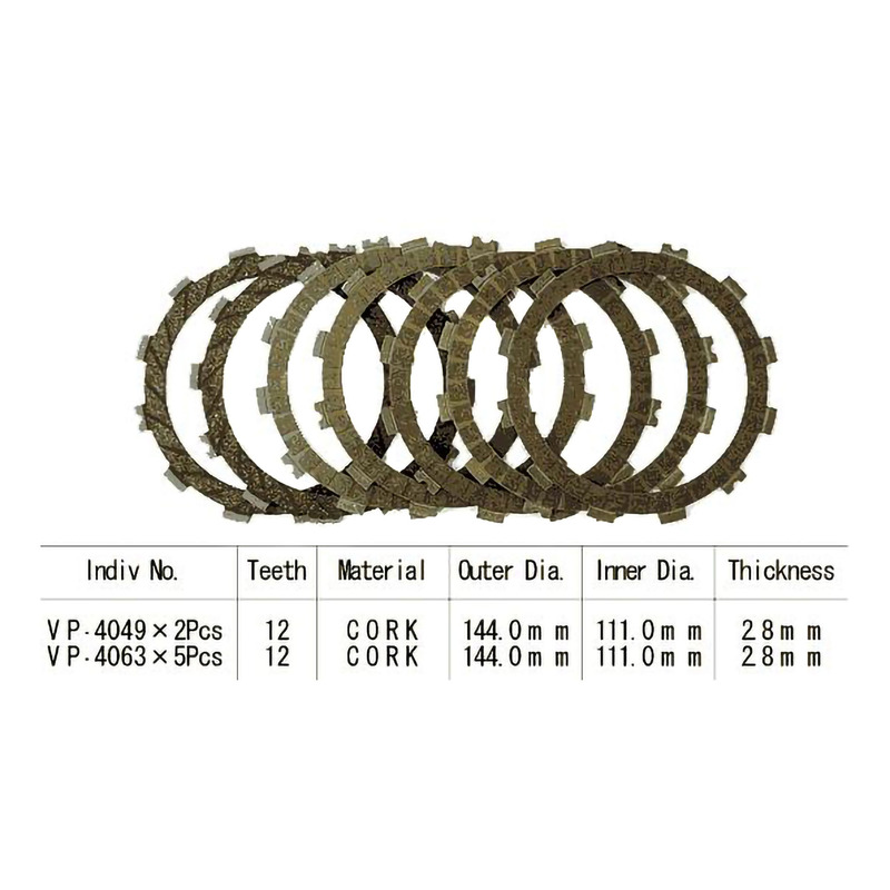 Kit disques d'embrayage garnis Kyoto Kawasaki KX 125 98-08