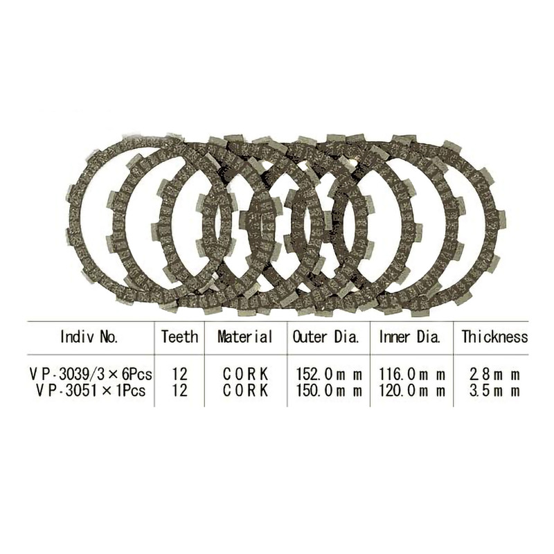 Kit disques d'embrayage garnis Kyoto Suzuki DR 650 R/Rs 90-95