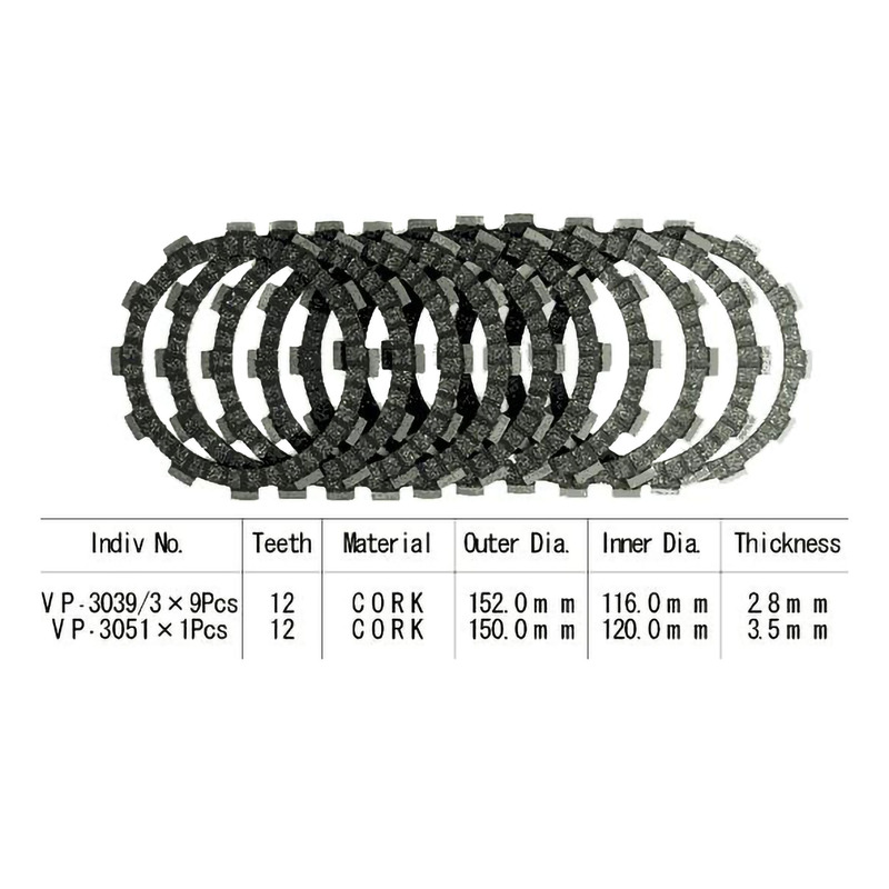 Kit disques d'embrayage garnis Kyoto Suzuki VS 1400 GL 87-03