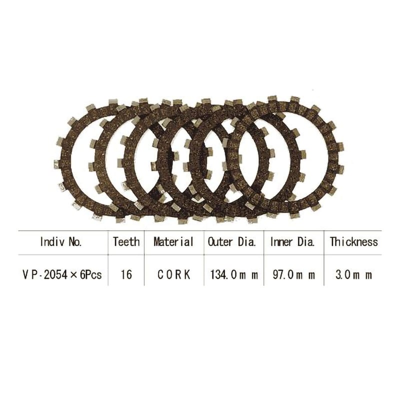Kit disques d'embrayage garnis Kyoto Yamaha YZ 125 N/S/T 85-87