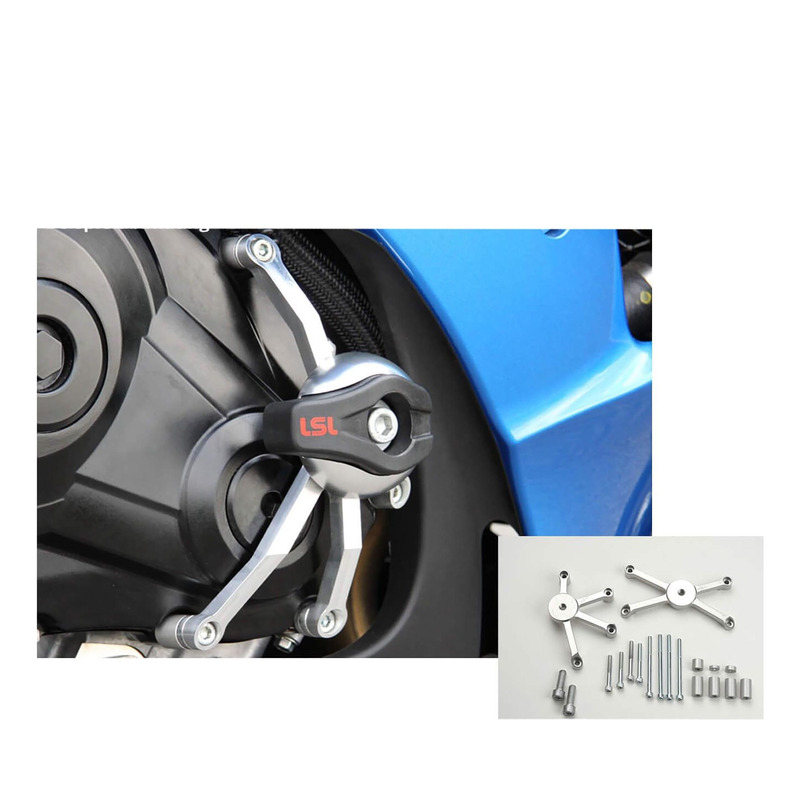 Kit fixation de tampons de protection argent LSL Honda CB 500 F 14-18