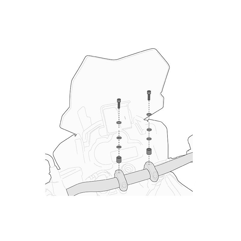 Kit fixation Kappa pour Smart Bar KS900A Yamaha 850 MT-09 15-17