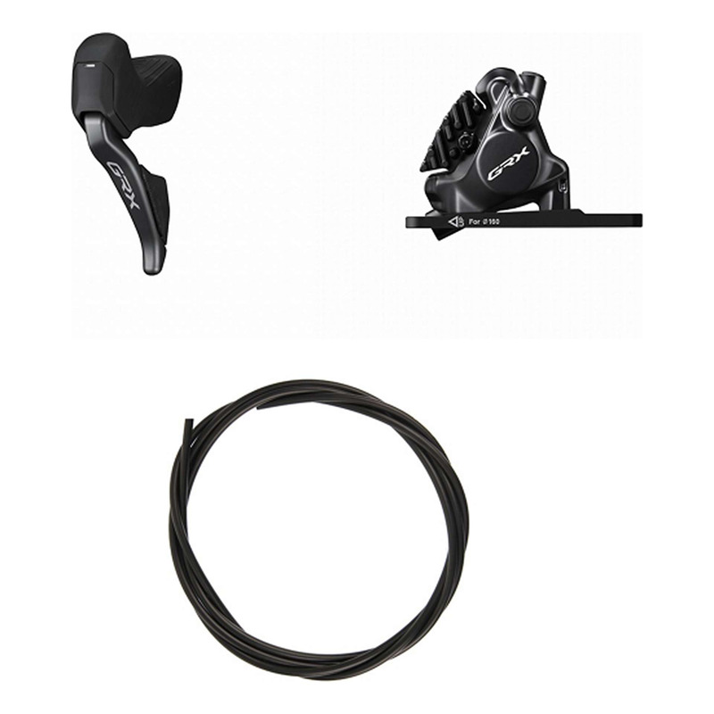 Kit Frein à Disque Hydraulique Shimano GRX Di2 BR-RX820 / ST-RX825 Levier Gauche Frein Avant Noir