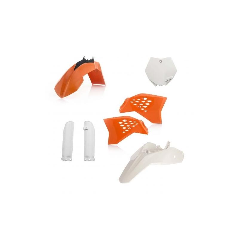 Kit plastique complet Acerbis KTM 65 SX 12-15 Orange/Blanc Brillant