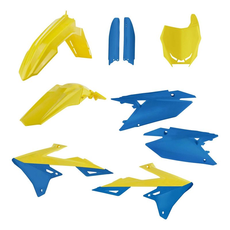 Kit Plastique Complet ACERBIS Type Origine Jaune / Bleu - Suzuki 250 R
