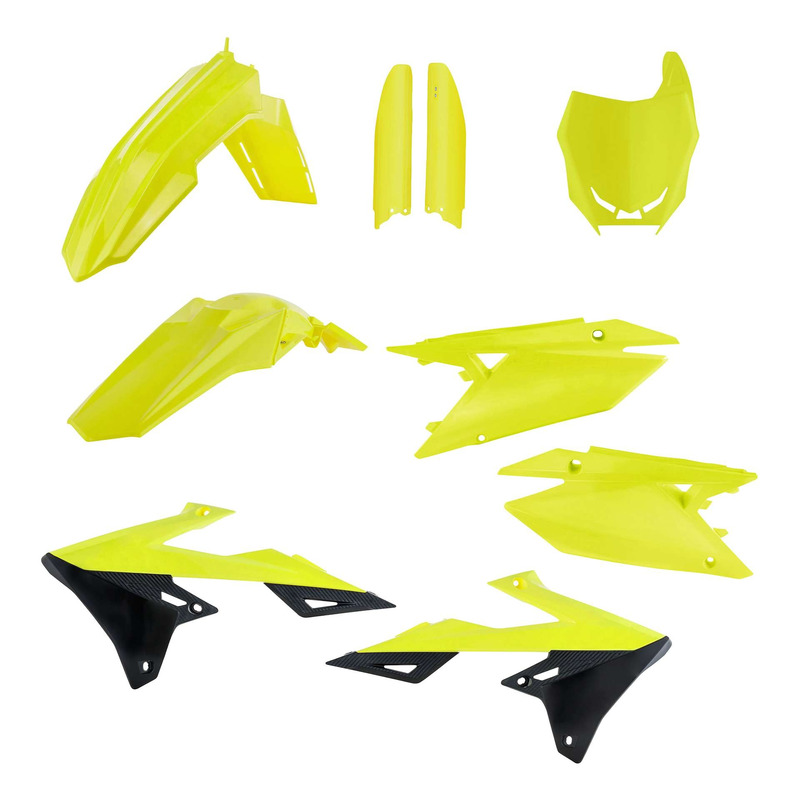 Kit Plastique Complet ACERBIS Type Origine Jaune Fluo / Noir - Suzuki 250 RMZ 19-25