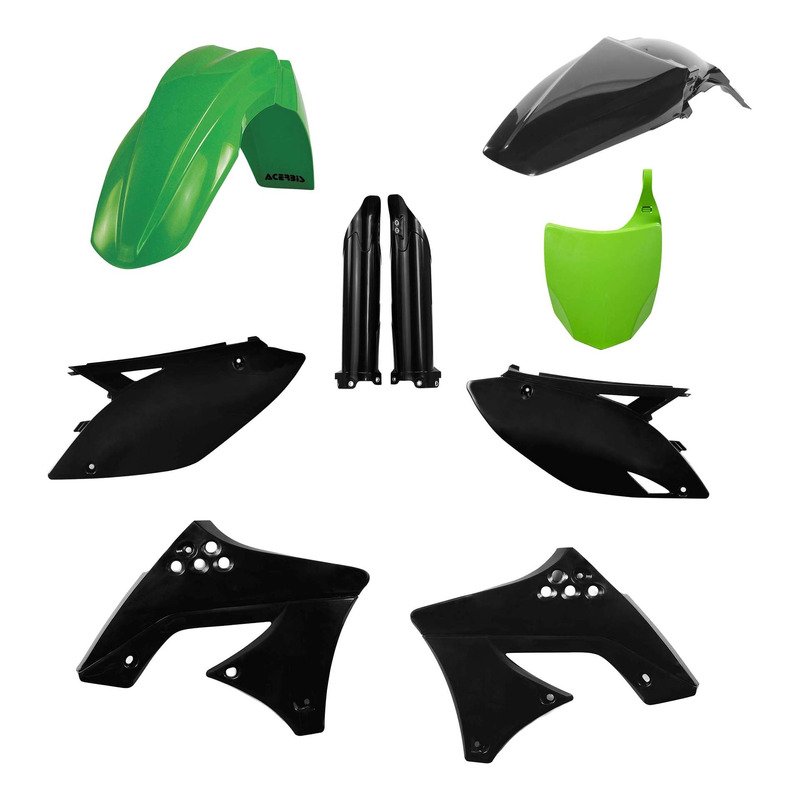 Kit Plastique Complet ACERBIS Type Origine Noir / Vert - Kawasaki 250