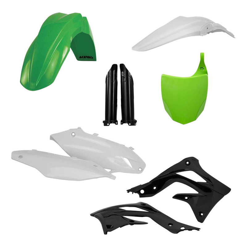 Kit Plastique Complet ACERBIS Type Origine Noir / Vert / Blanc - Kawas